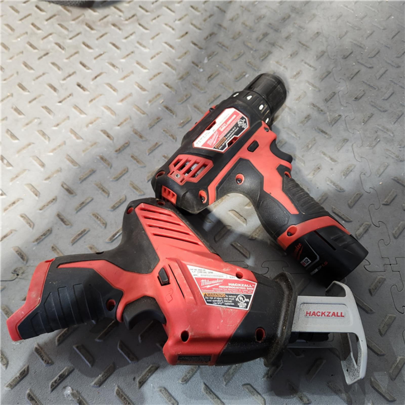 HOUSTON Location-AS-IS-Milwaukee 2497-24H 4 Tool Combo Kit M12 Li-Ion Cordless W/ 2 Batteries APPEARS IN GOOD Condition