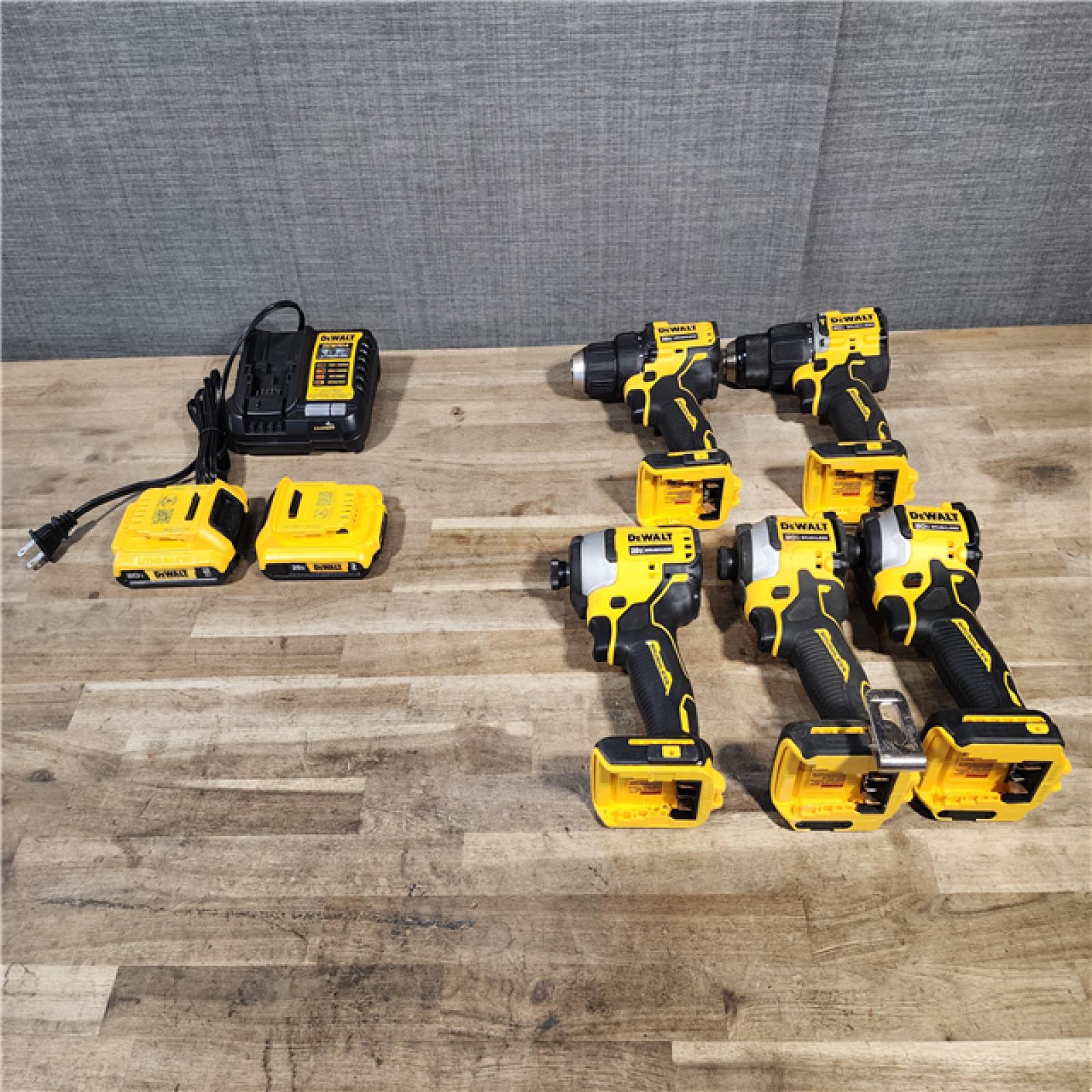 HOUSTON LOCATION - AS-IS DEWALT 5 TOOL COMBO KIT W/ (2) BATTERY & CHARGER