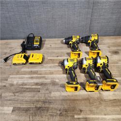 HOUSTON LOCATION - AS-IS DEWALT 5 TOOL COMBO KIT W/ (2) BATTERY & CHARGER