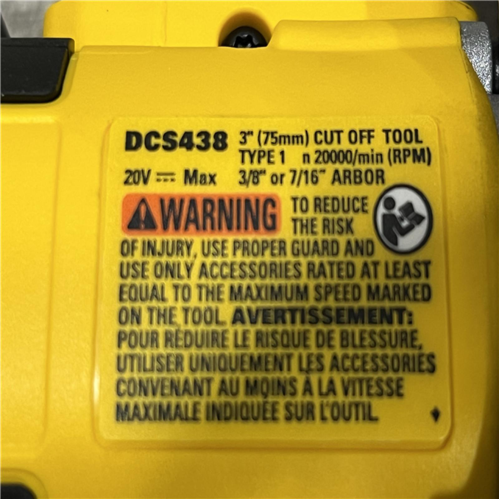 AS-IS DEWALT 20V XR Cordless 3 in. Cut-Off Tool (Tool Only)