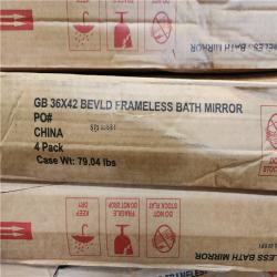 Phoenix Location Glacier Bay 36 in. x 42 in. Classic Rectangular Frameless Wall Bathroom Vanity Mirror Pallet (11 Boxes)