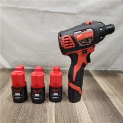 AS-IS- Milwaukee M12 -12V Cordless Screwdriver Kit w/ (4) 1.5Ah Batteries  Charger