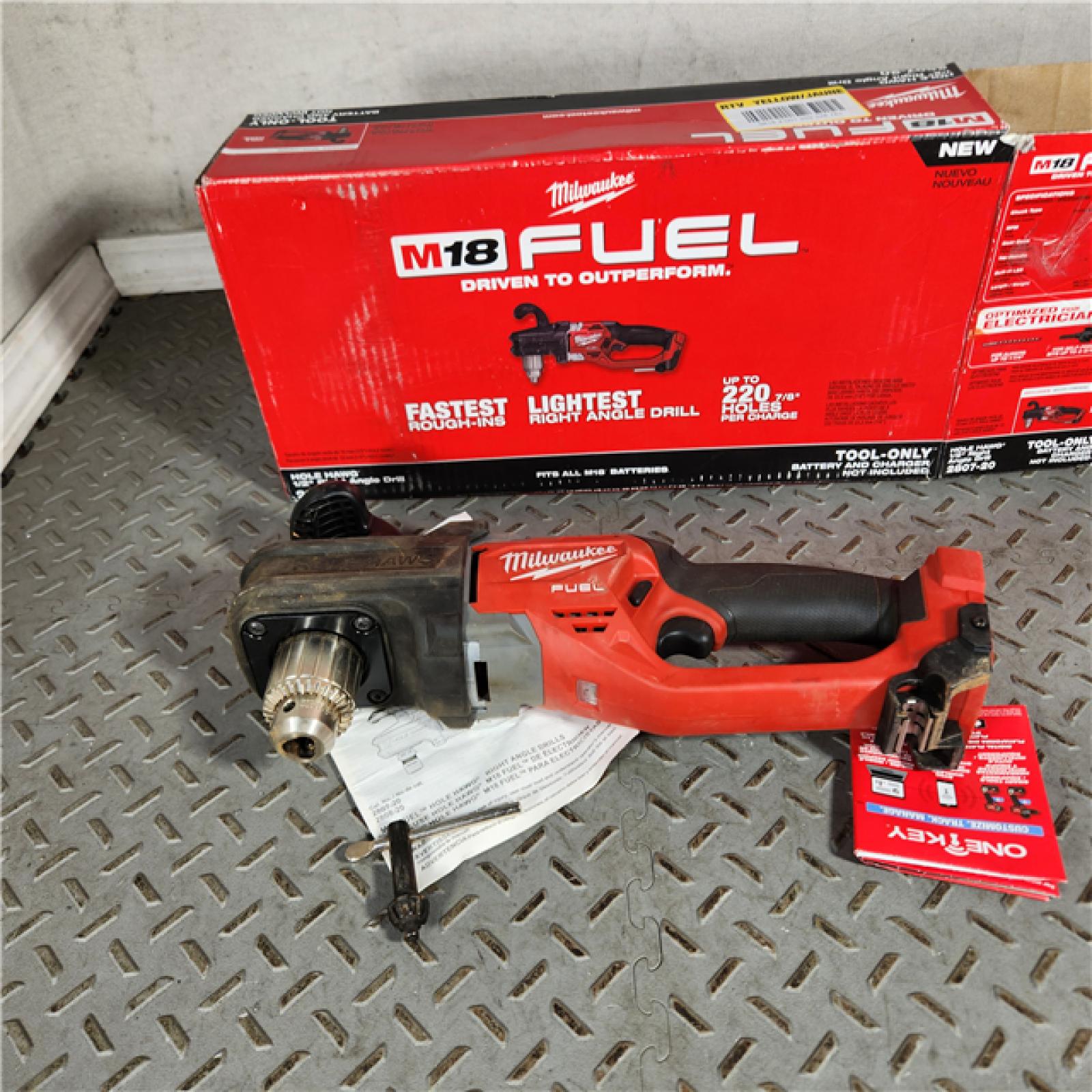 Houston location- AS-IS Milwaukee M18 FUEL HOLE HAWG 1/2 Right Angle Drill TOOL ONLY