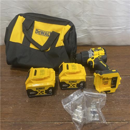 AS-IS DEWALT 20V MAX XR Hammer Drill and ATOMIC Impact Driver 2 Tool Cordless Combo Kit with (2) 4.0Ah Batteries, Charger, and Bag