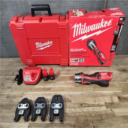 HOUSTON LOCATION - AS-IS M12 12-Volt Lithium-Ion Force Logic Cordless Press Tool Kit (3 Jaws Included) with Two Battery and Hard Case