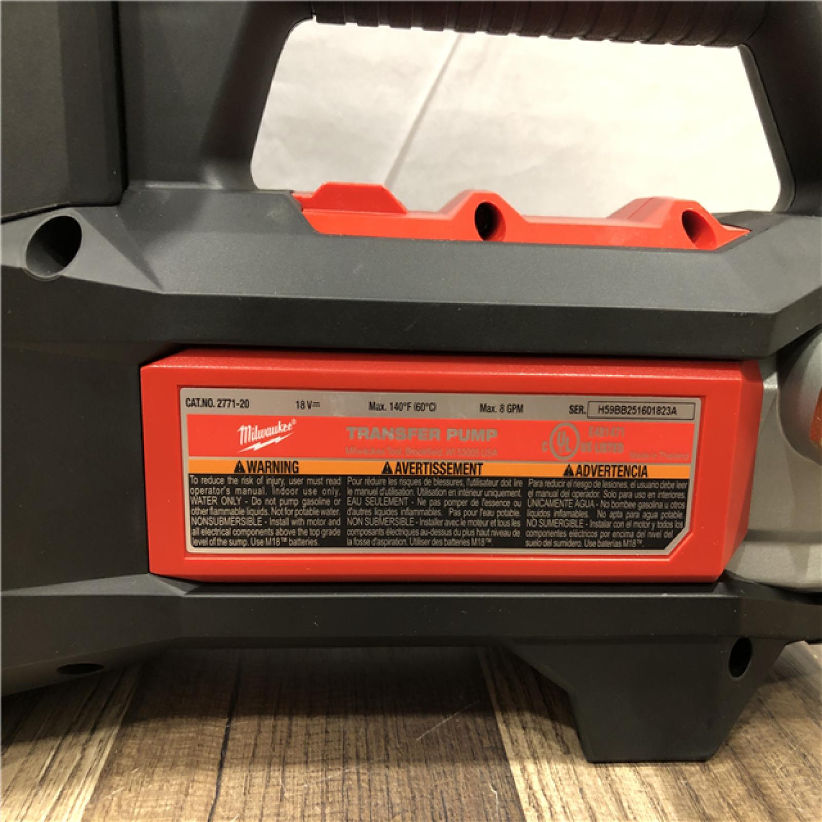 AS-IS Milwaukee 18-Volt 1/4 HP Lithium-Ion Cordless Transfer Pump (Tool Only)