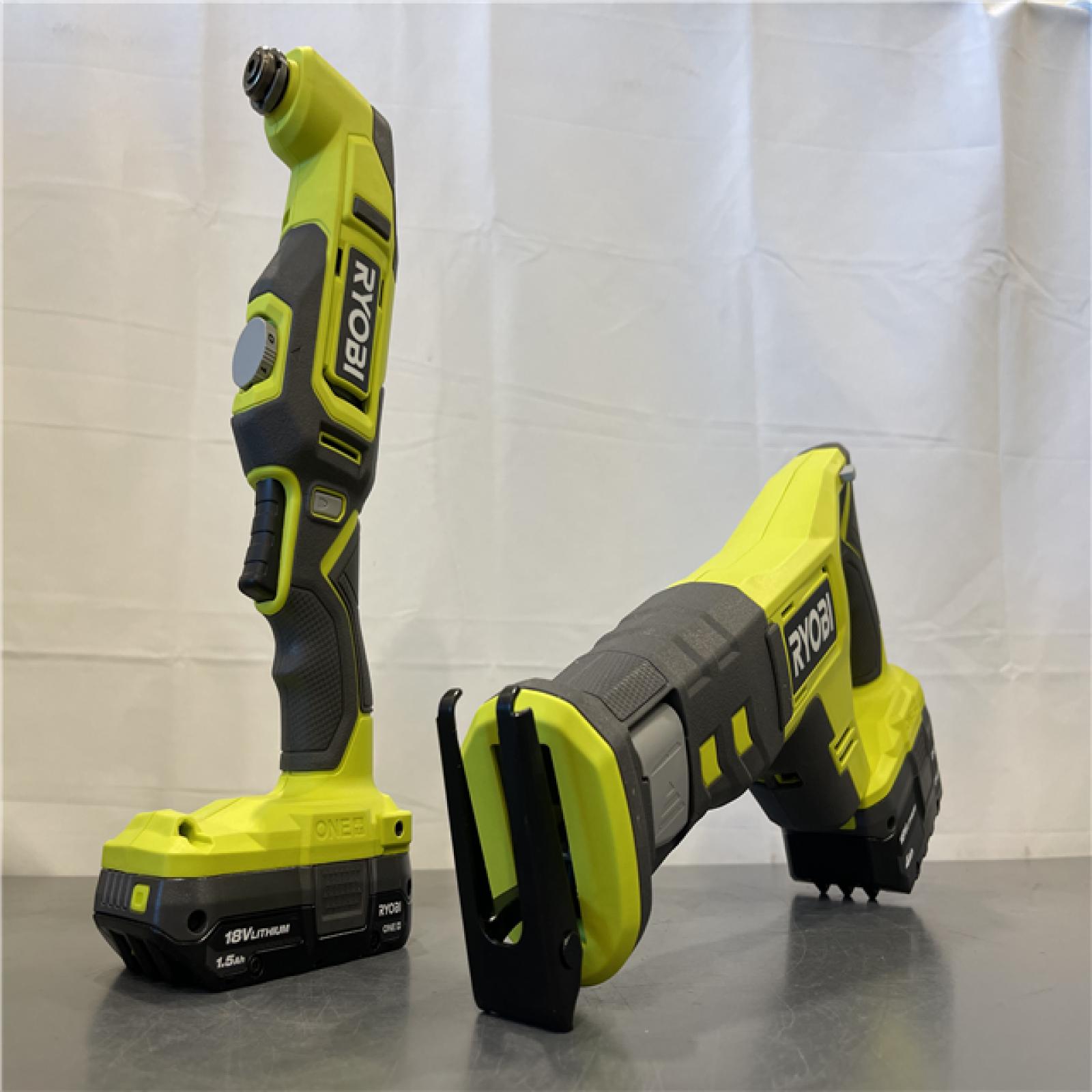 AS-IS - RYOBI ONE+ 18V Cordless 6-Tool Combo Kit with 1.5 Ah Battery, 4.0 Ah Battery, and Charger