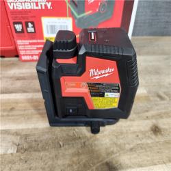 HOUSTON LOCATION - AS-IS (APPEARS LIKE NEW) Milwaukee 100 ft. REDLITHIUM Lithium-Ion USB Green Rechargeable Cross Line Laser Level Kit