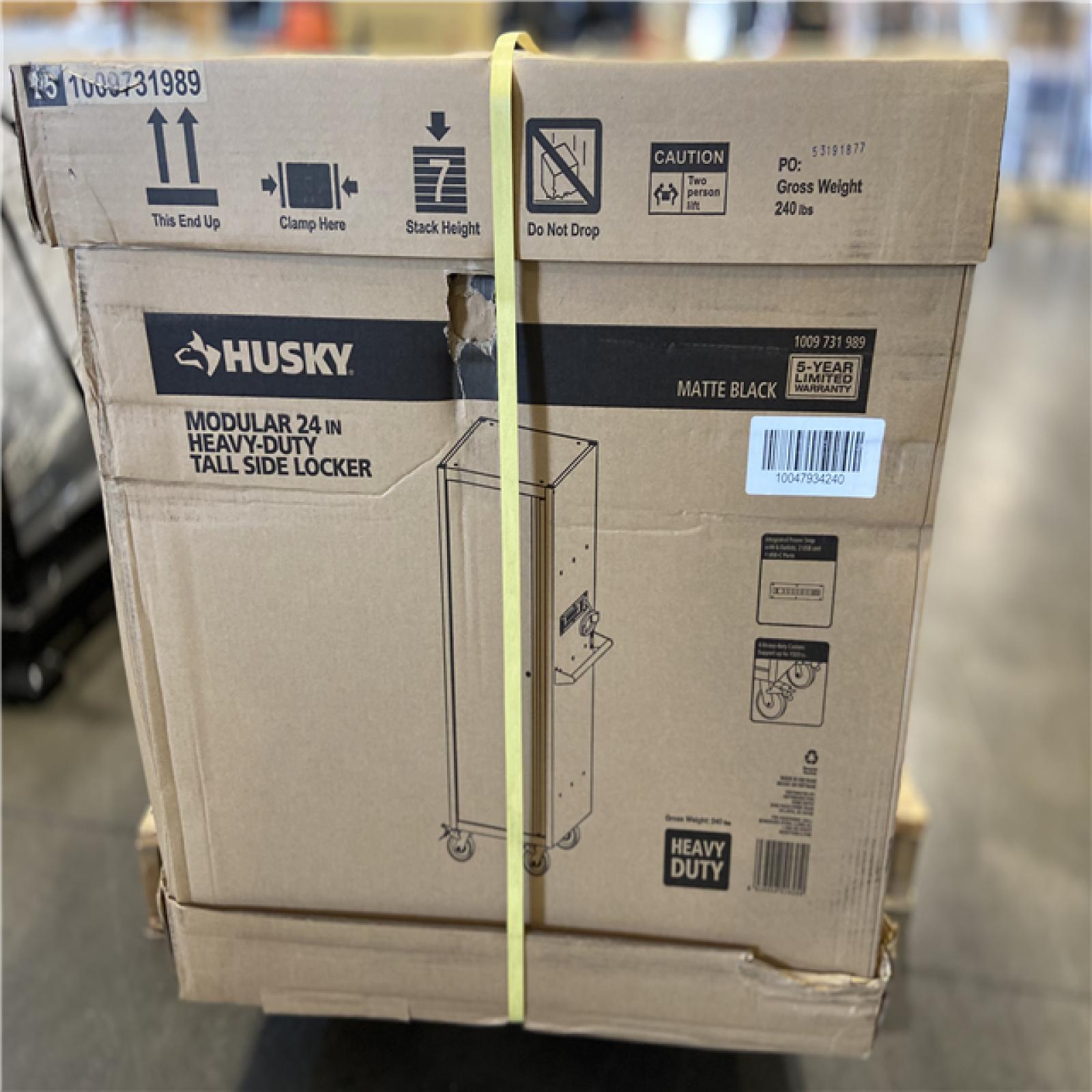 DALLAS LOCATION -  Husky Modular Tool Storage 24 in. W x 24 in. D Heavy Duty Matte Black Modular Tall Side Tool Chest Locker
