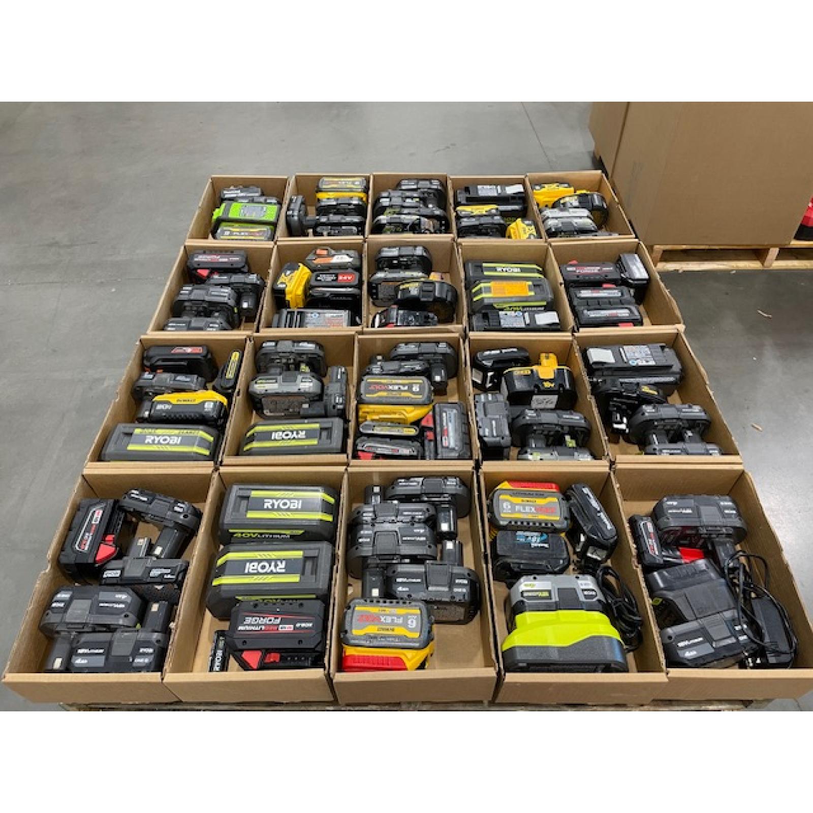 DALLAS LOCATION - AS-IS BATTERY AND CHARGERS PALLET