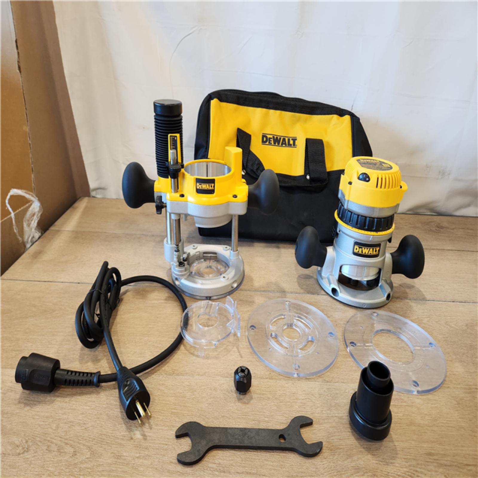 AS-IS- DEWALT 12 Amp Corded 2-1/4 Horsepower Fixed and Plunge Base Router Kit