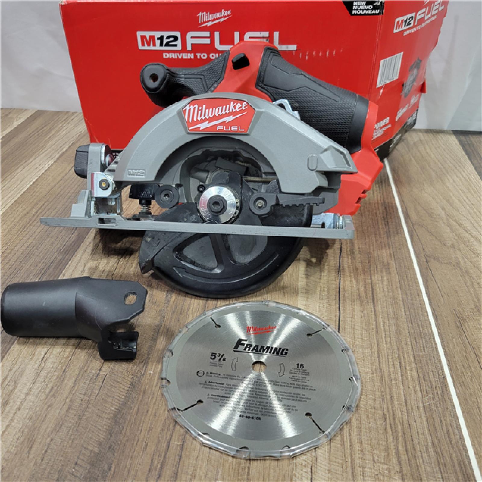AS-IS Milwaukee M12 FUEL 12V Lithium-Ion Brushless 5-3/8 in. Cordless Circular Saw (Tool-Only)