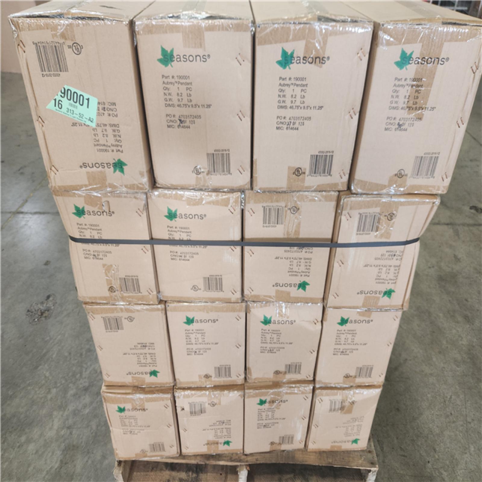 Phoenix NEW Seasons Aubrey Pendant Hanging Light Fixture 5-Lights Pallet (16-Boxes)