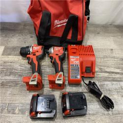AS-IS Milwaukee 18V Lithium-Ion Brushless Cordless Compact Drill/Impact Combo Kit