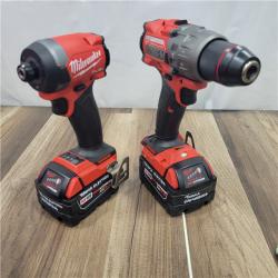 AS-IS Milwaukee M18 FUEL 18V Lithium-Ion Brushless Cordless Hammer Drill and Impact Driver Combo Kit (2-Tool) with 2 Batteries