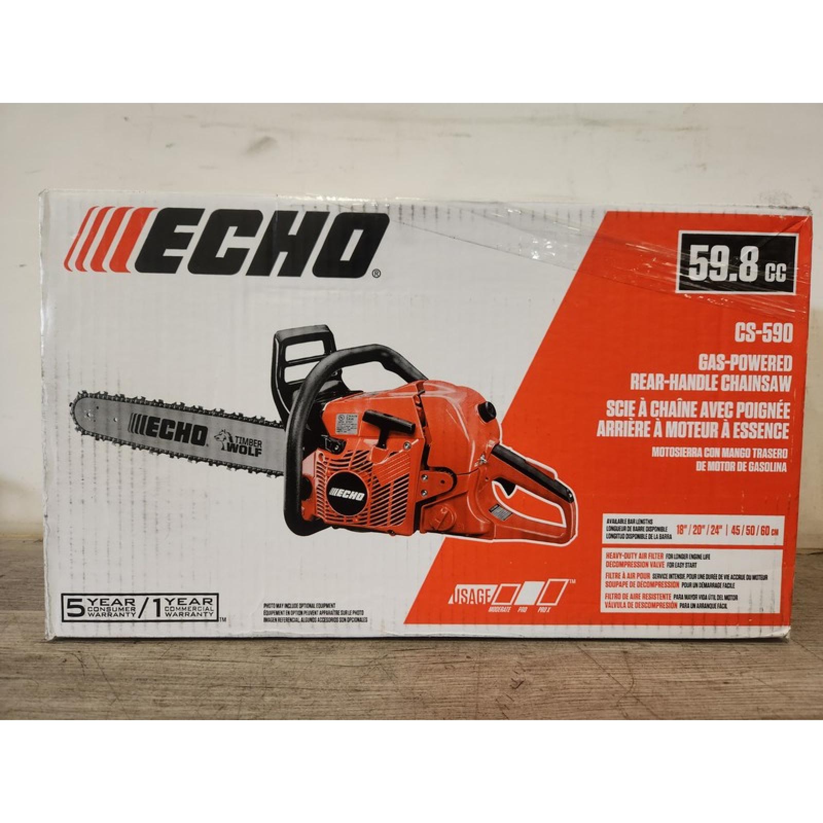 Phoenix NEW ECHO 20 in. 59.8 cc Gas 2-Stroke Rear Handle Timber Wolf Chainsaw