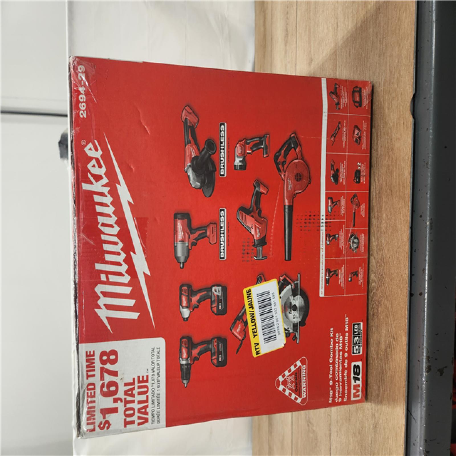 AS-IS- Milwaukee 18-Volt Lithium-Ion Cordless (9-Tool) Combo Kit