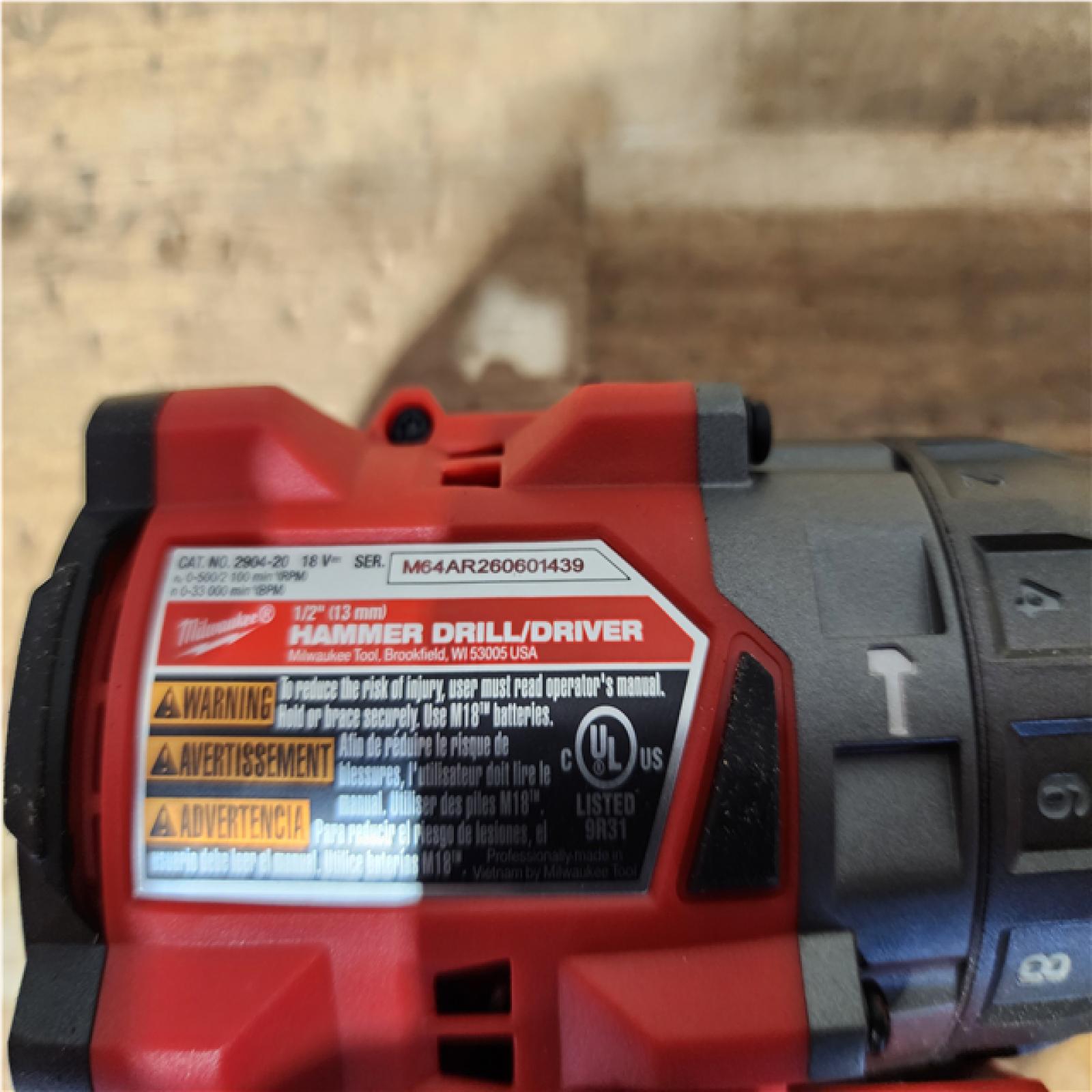 Houston Location AS-IS Milwaukee FUEL 18V Lithium-Ion Brushless Cordless 1/2 in. Hammer Drill/Driver (Tool-Only)