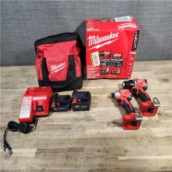 HOUSTON LOCATION - AS-IS M18 18-Volt Lithium-Ion Brushless Cordless Compact Hammer Drill/Impact Combo Kit (2-Tool) with (2) Batteries, Bag