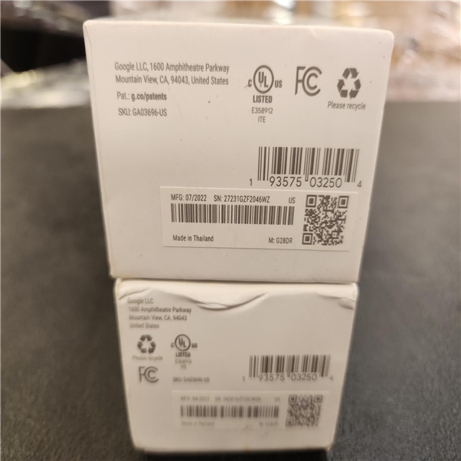 Phoenix AS-IS Google Nest Doorbell (Wired  2nd Gen) - Smart Wi-Fi Video Doorbell Camera (2-Pack)