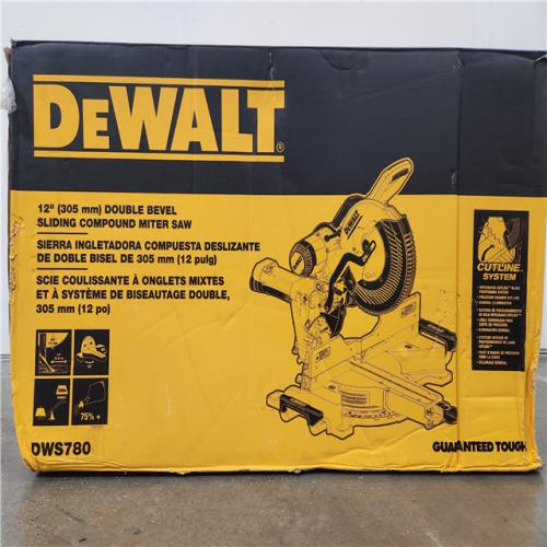 Phoenix Location Good Condition DEWALT 15 Amp Corded 12 in. Double Bevel Sliding Compound Miter Saw with XPS technology, Blade Wrench and Material Clamp DWS780