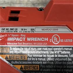 AS-IS Milwaukee FUEL 18V Lithium-Ion Brushless Cordless 1/2 in. Impact Wrench w/Friction Ring Kit