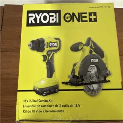 California NEW/Sealed Ryobi One+ 18V 2-Tool Combo Kit, Includes (2) Batteries, Charger & Tool Bag