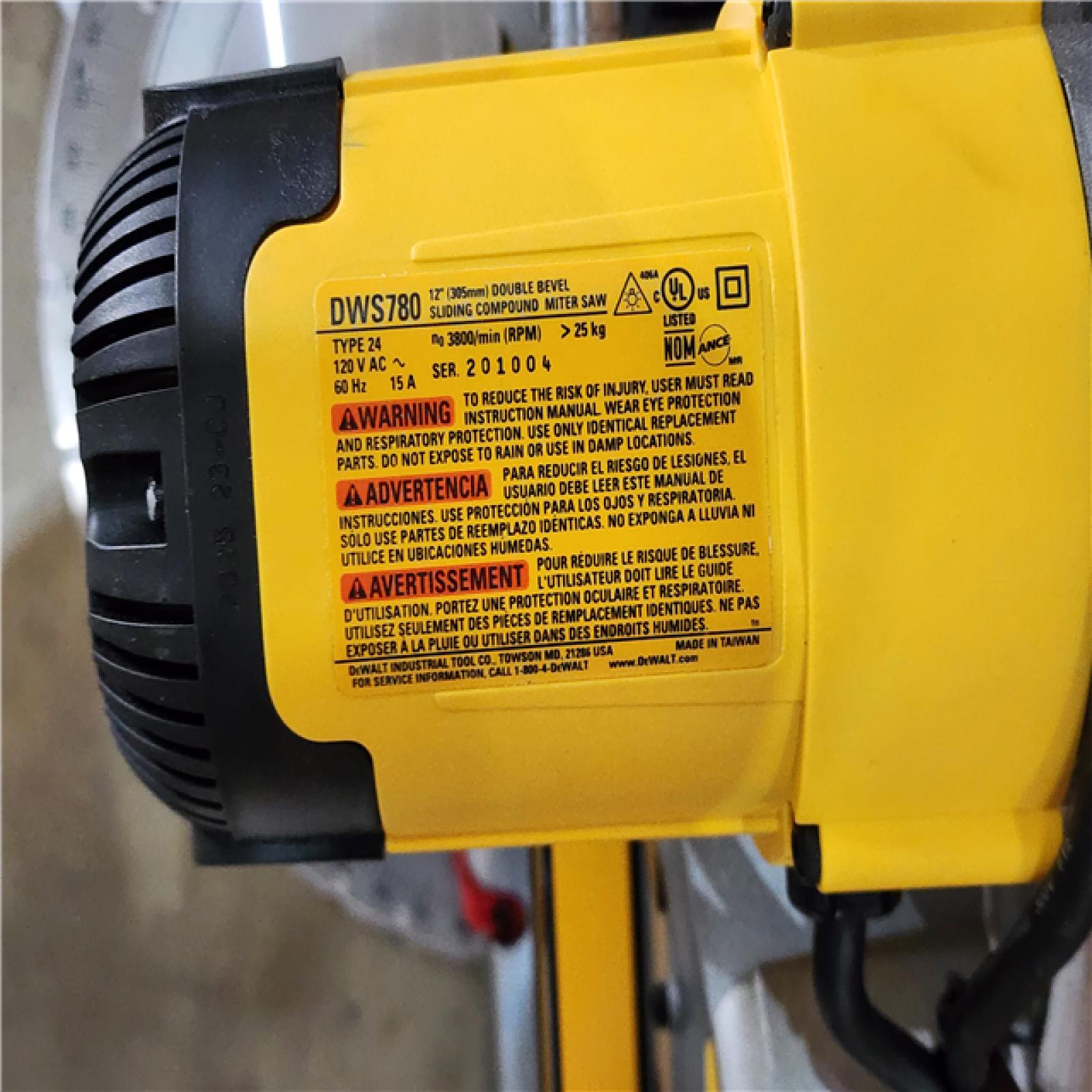 HOUSTON LOCATION - AS-IS DEWALT 15 Amp Corded 12 in. Double Bevel Sliding Compound Miter Saw