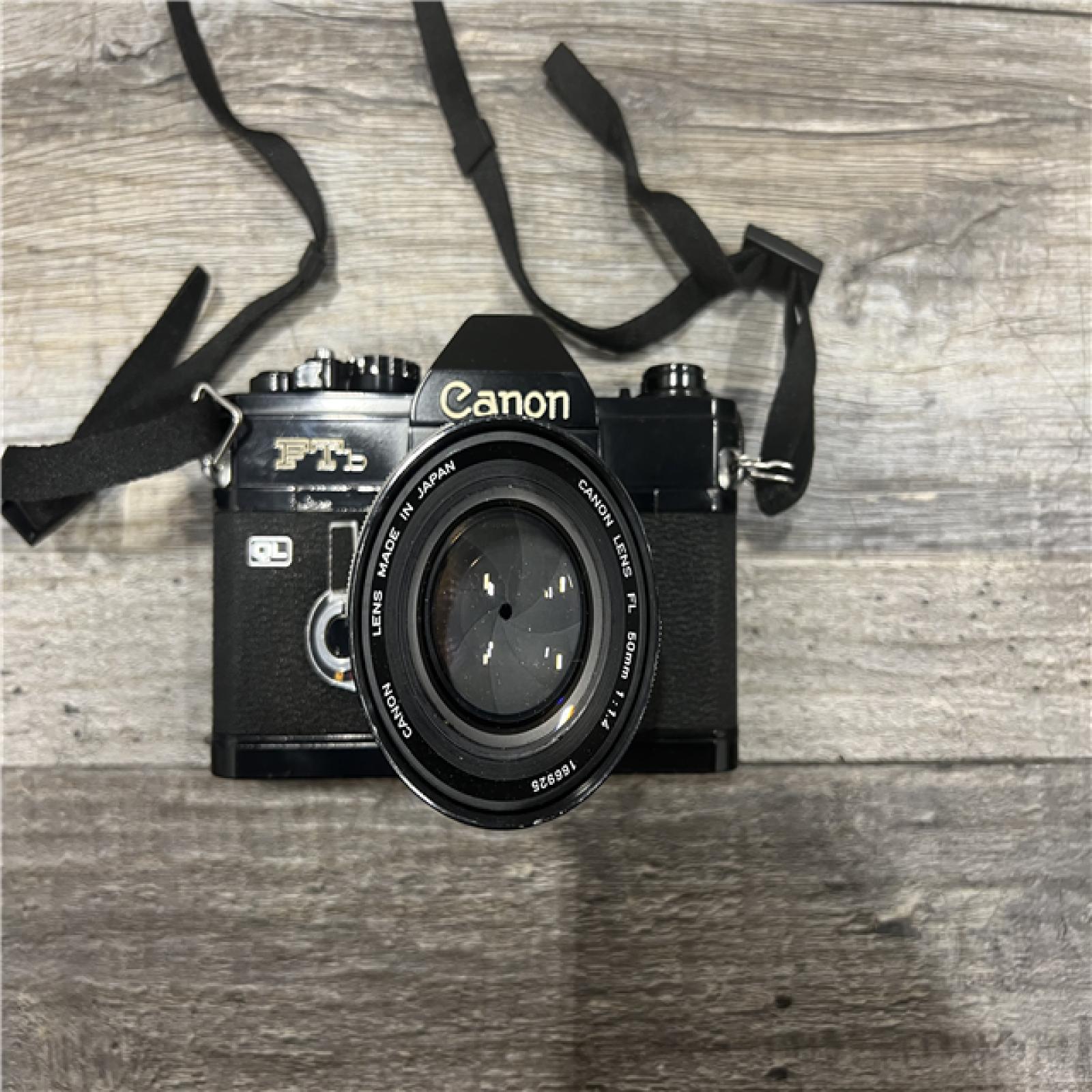 AS-IS Canon FTb QL Black Paint 35mm SLR Film Camera with f/1.4 50mm