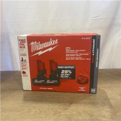 new Milwaukee 12V Lithium-Ion XC High Output 5.0 Ah Battery Pack (2-Pack) Starter Kit with Charger