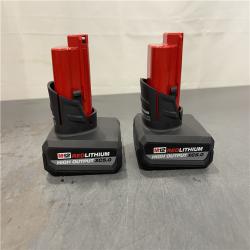AS-IS - Milwaukee M12 12V Lithium-Ion XC High Output 5.0 Ah Battery Pack (2-Pack) Starter Kit with Charger
