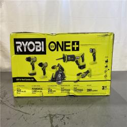 NEW! - RYOBI ONE+ 18V Cordless 6-Tool Combo Kit with 1.5 Ah Battery  4.0 Ah Battery  and Charger