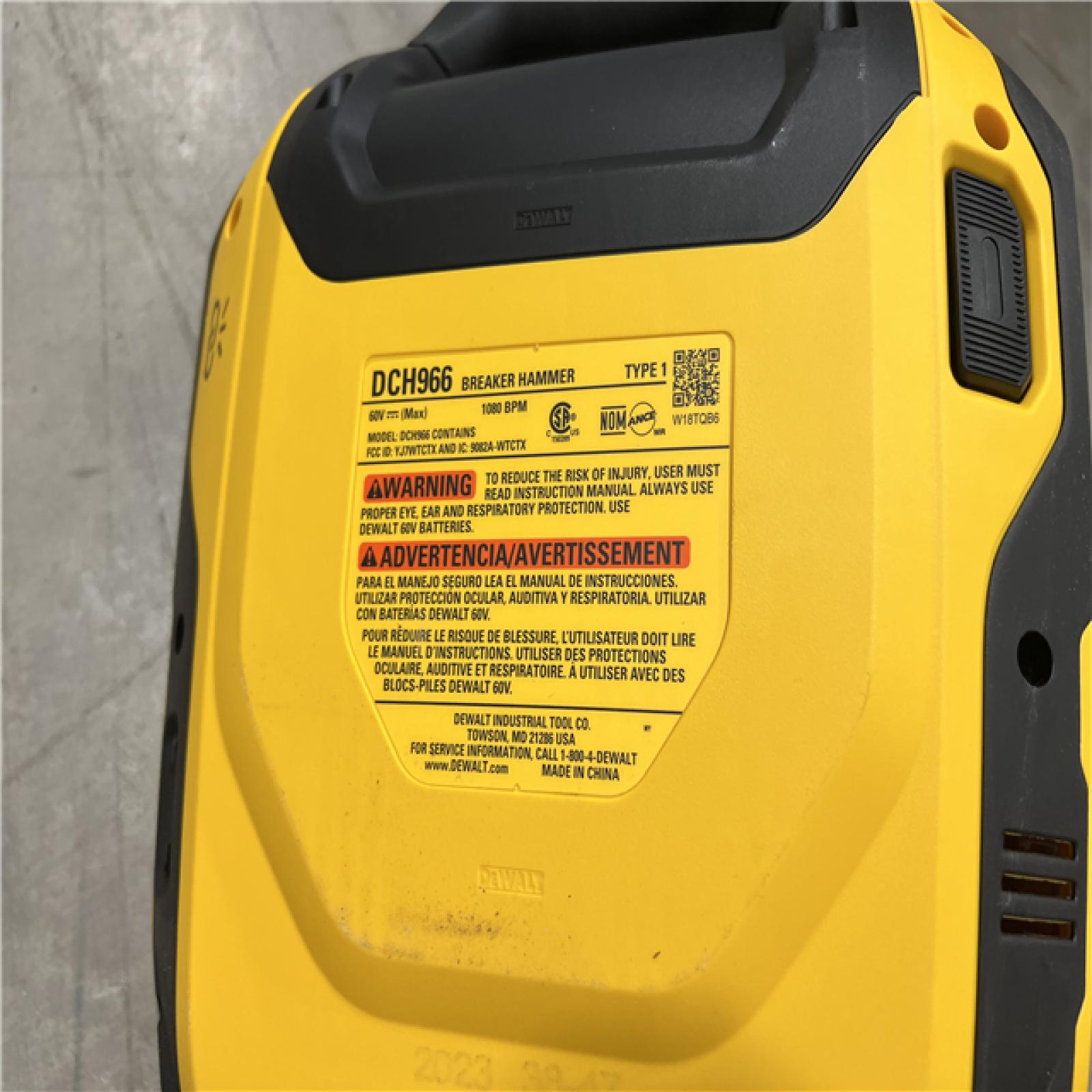 AS-IS DEWALT 39.5 in. X 20 in. 60-Volt Lithium-Lon Cordless HEX Breaker Hammer Kit with Two 15 Ah Batteries and Charger