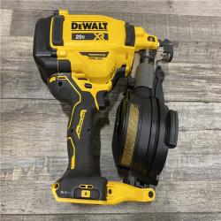 AS-IS DEWALT 20V MAX Lithium-Ion 15-Degree Electric Cordless Roofing Nailer Kit