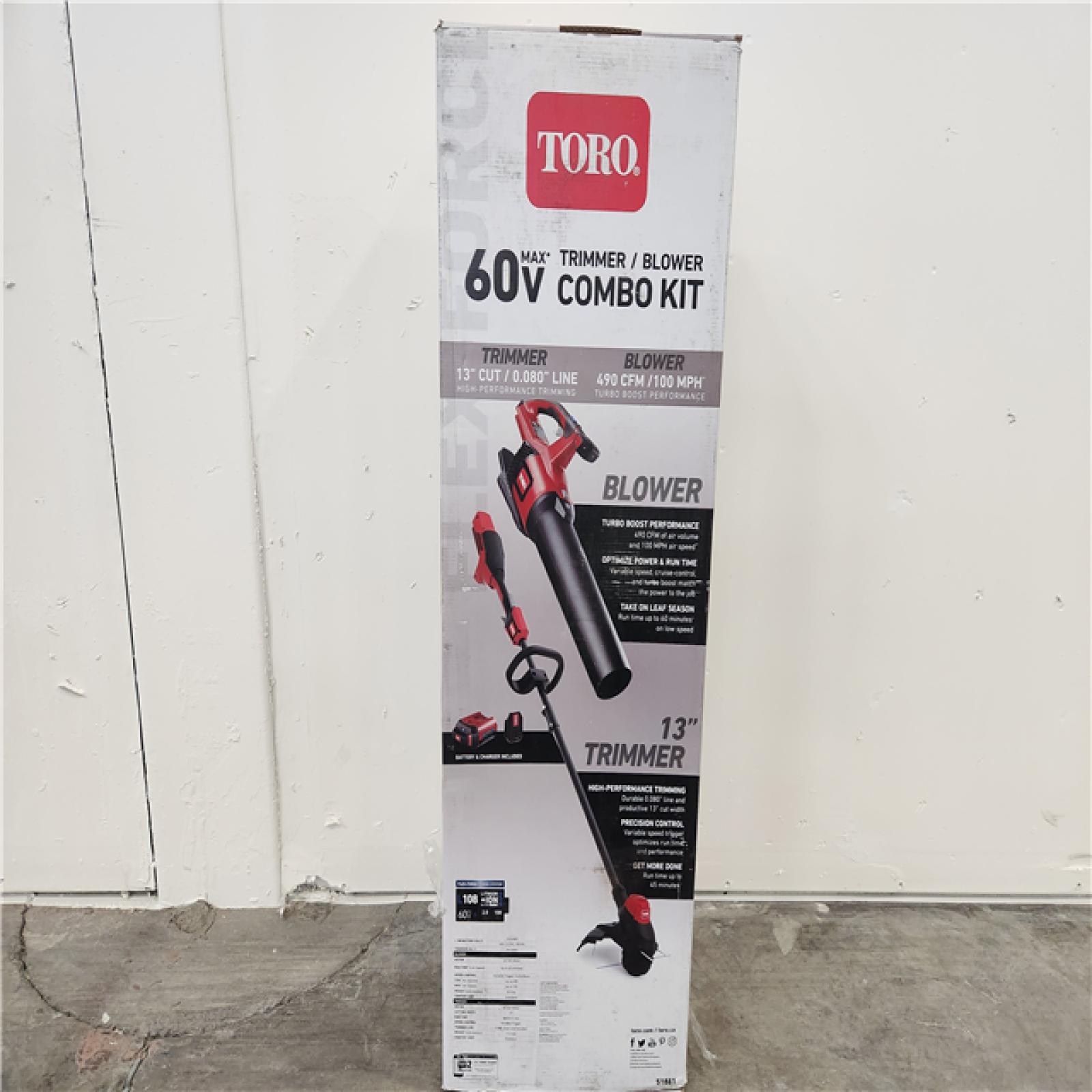 Phoenix Location NEW TORO 60V MAX* 2-Tool Combo Kit: 100 mph Leaf Blower & 13 in. String Trimmer with 2.0Ah Battery 51881