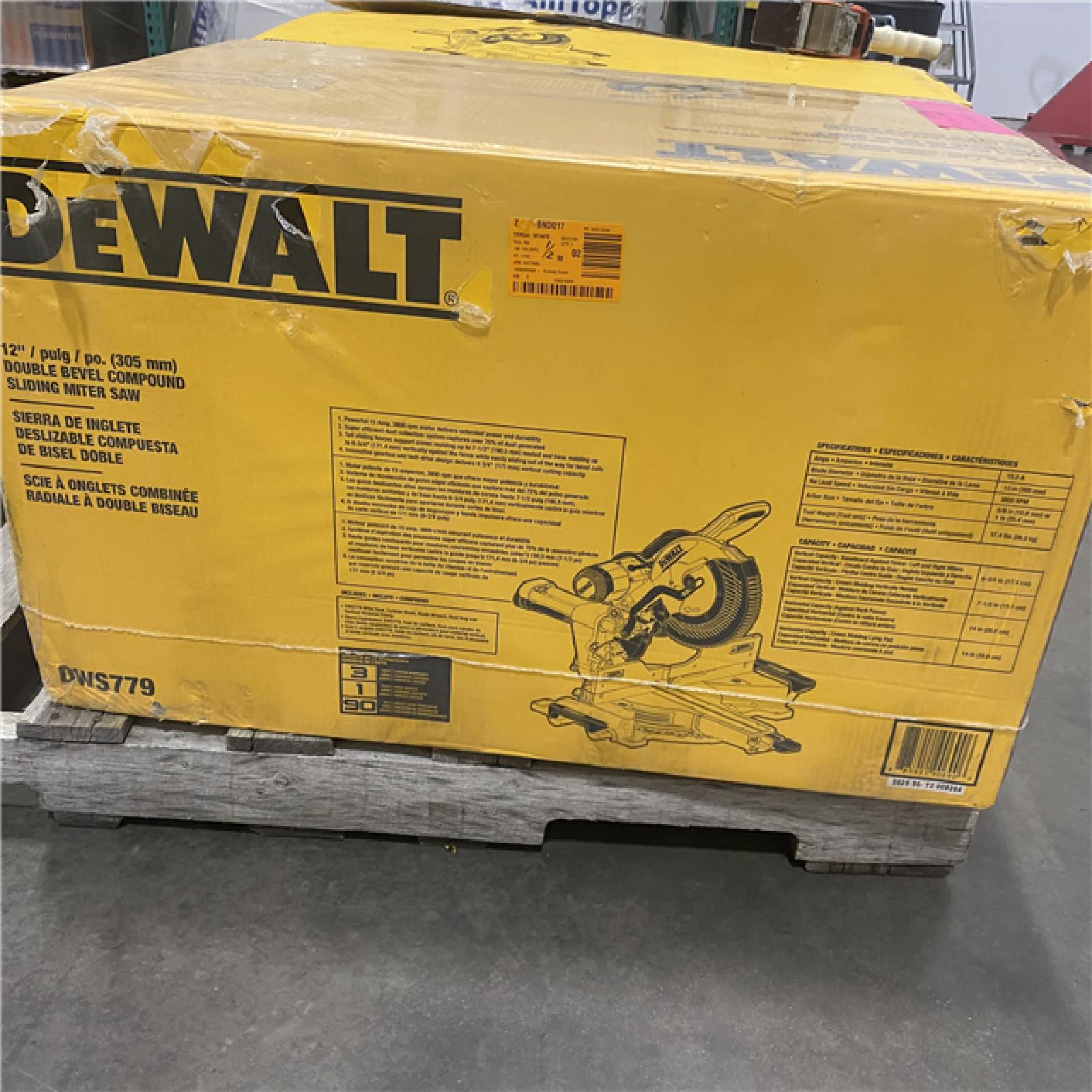 NEW- DeWalt 15 Amps 12 in. Corded Dual-Bevel Sliding Compound Miter Saw