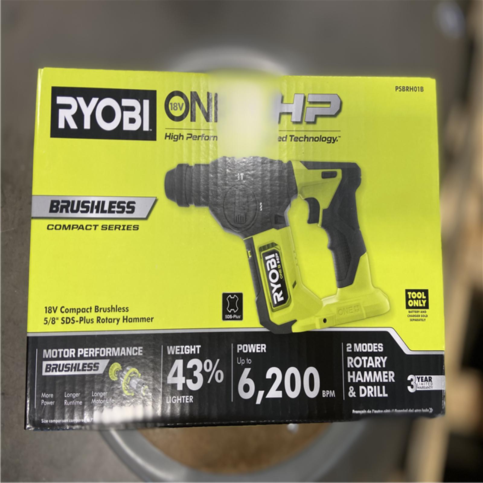NEW! - RYOBI ONE+ HP 18V Brushless Cordless Compact 5/8 in. SDS Rotary Hammer (Tool Only)