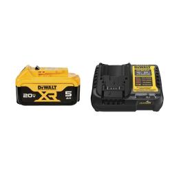 NEW - DEWALT 20V MAX Lithium-Ion 5.0 Ah Battery and Charger
