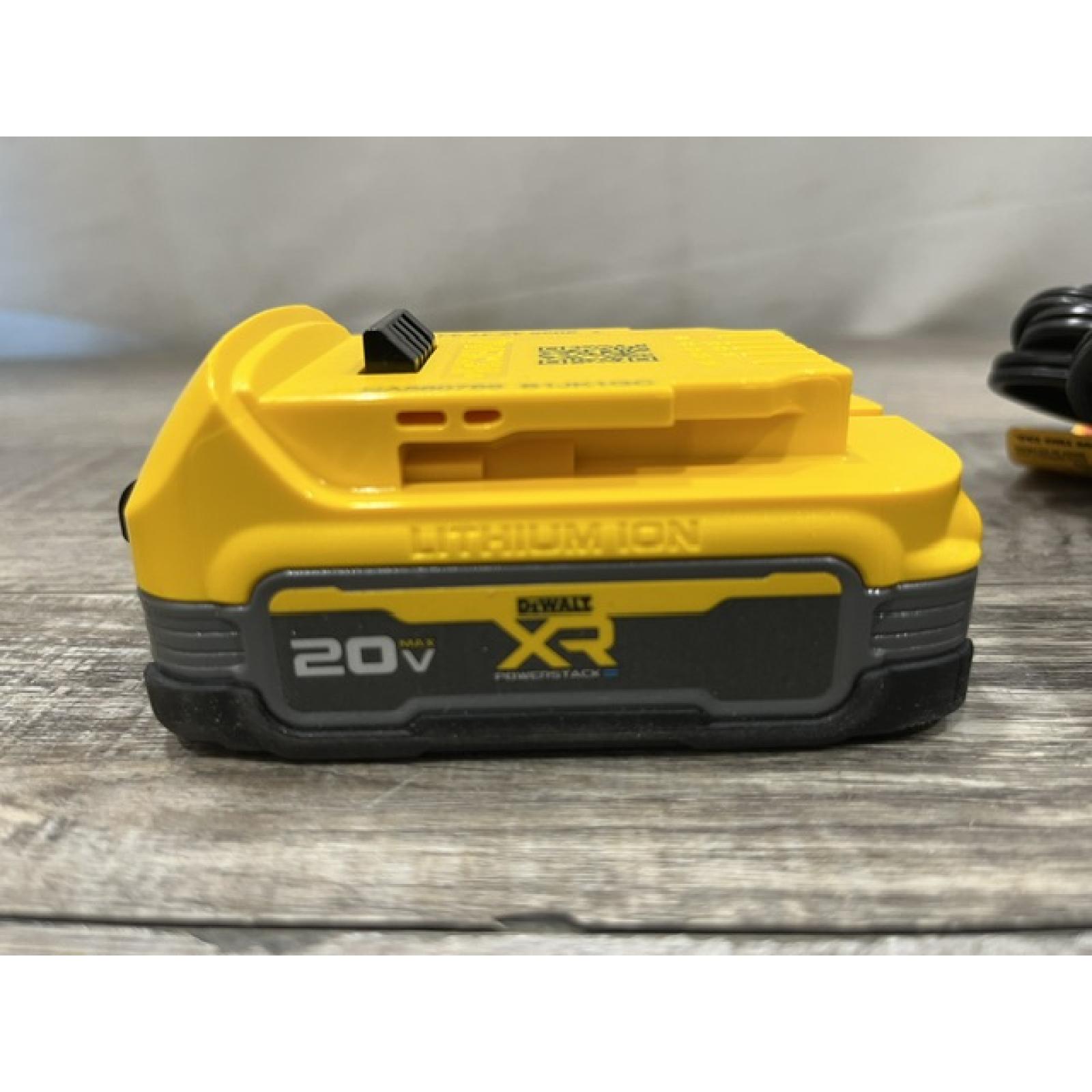 AS-IS DEWALT 20V MAX XR POWERSTACK Lithium-Ion Battery Starter Kit with 1.7Ah Battery and Charger