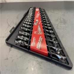 AS-IS - Milwaukee 144-Position Flex-Head Ratcheting Combination Wrench Set Metric (15-Piece)