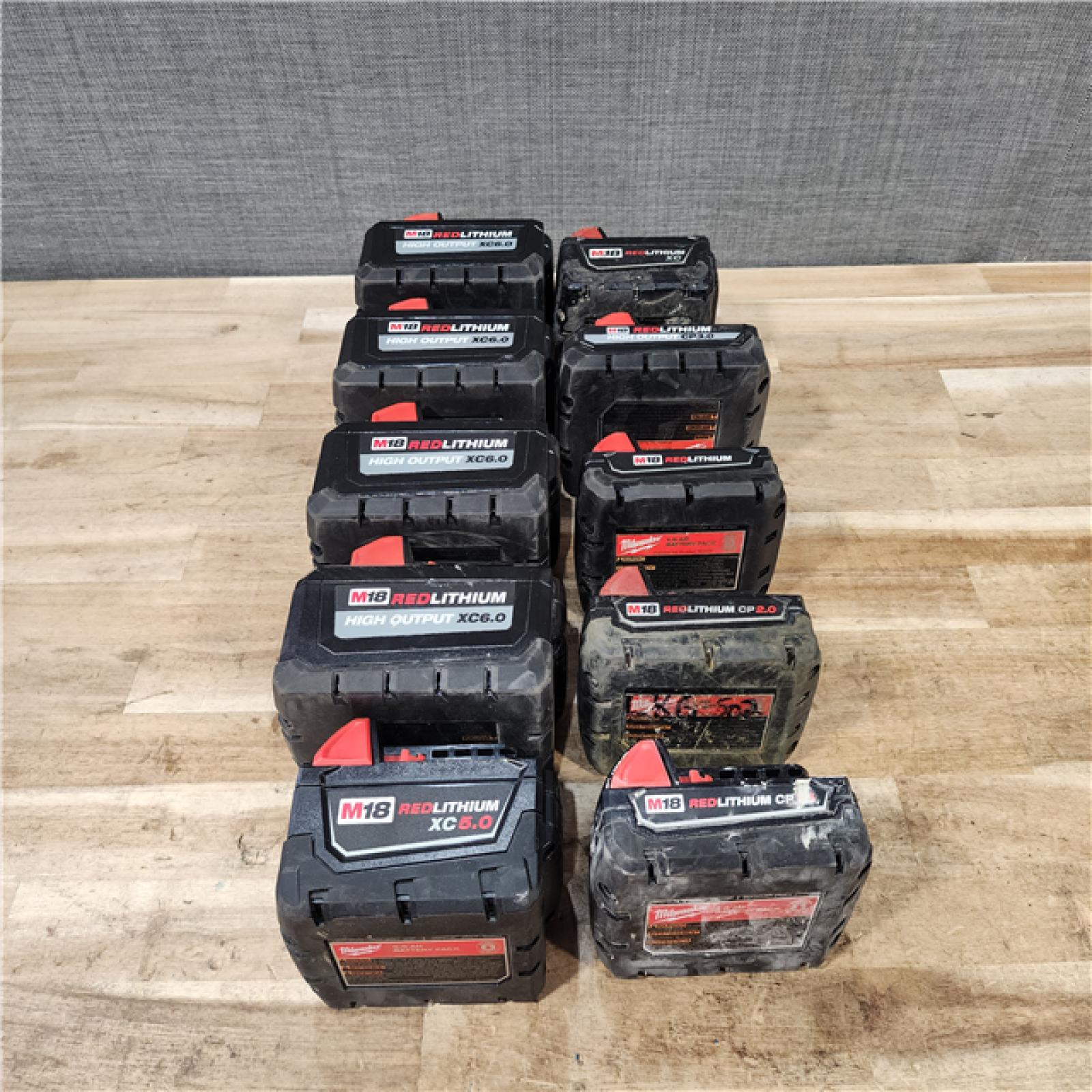HOUSTON LOCATION - AS-IS MILWAUKEE BATTERY PACK QTY - 10