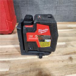 HOUSTON LOCATION - AS-IS Milwaukee Green 100 ft. Cross Line and Plumb Points Rechargeable Laser Level Kit