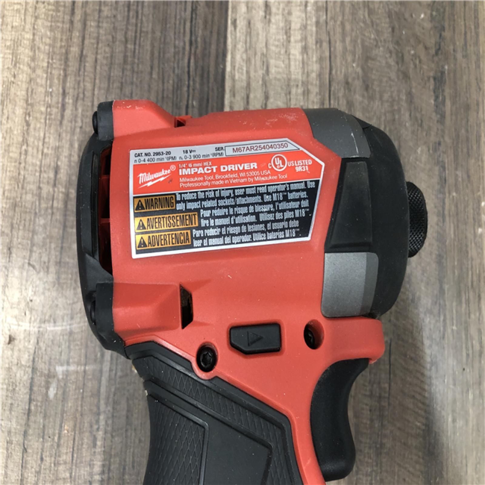 AS-IS Milwaukee FUEL 18V Lithium-Ion Brushless Cordless 1/4 in. Hex Impact Driver (Tool-Only)