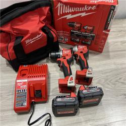 AS-IS Milwaukee M18 18V Lithium-Ion Brushless Cordless Compact Drill/Impact Combo Kit