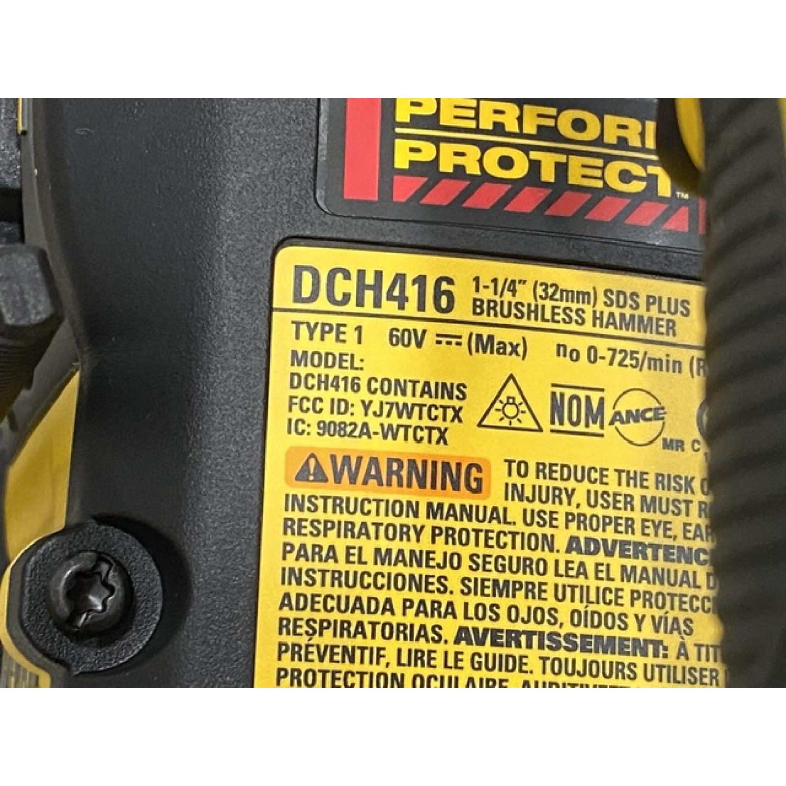 GOOD - DEWALT FLEXVOLT 60V MAX Cordless 1-1/4 in. SDS Plus Rotary Hammer (Tool Only)