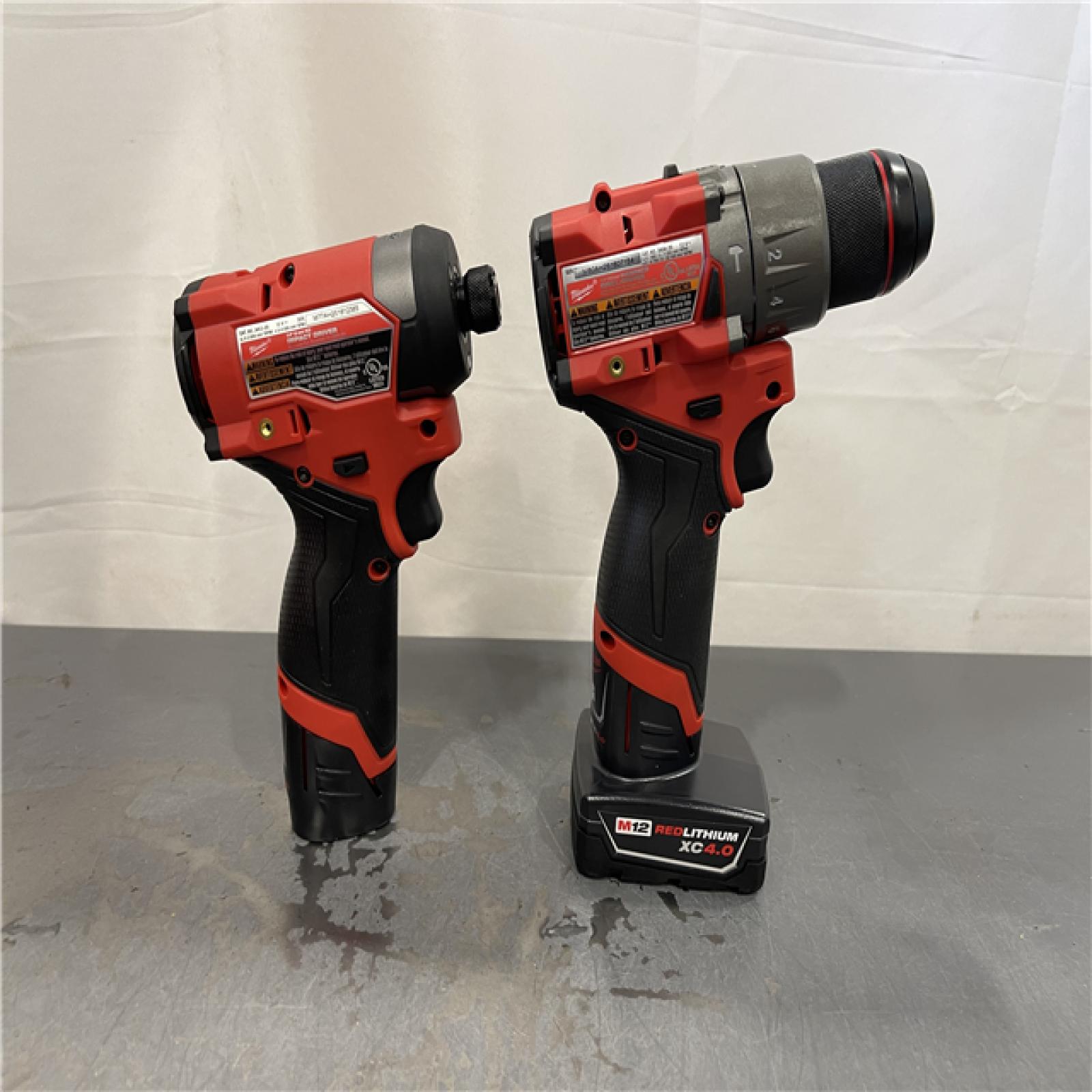 AS-IS - Milwaukee M12 FUEL 12-Volt Lithium-Ion Brushless Cordless Hammer Drill and Impact Driver Combo Kit