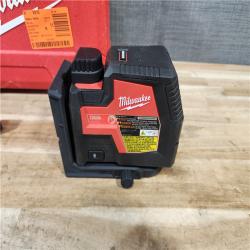 HOUSTON LOCATION - AS-IS (APPEARS LIKE NEW) Milwaukee 100 ft. REDLITHIUM Lithium-Ion USB Green Rechargeable Cross Line Laser Level with Charger