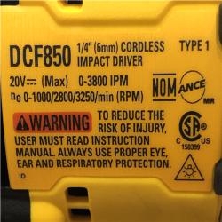 AS-IS DEWALT ATOMIC 20V MAX Lithium-Ion Cordless 1/4 in. Brushless Impact Driver Kit