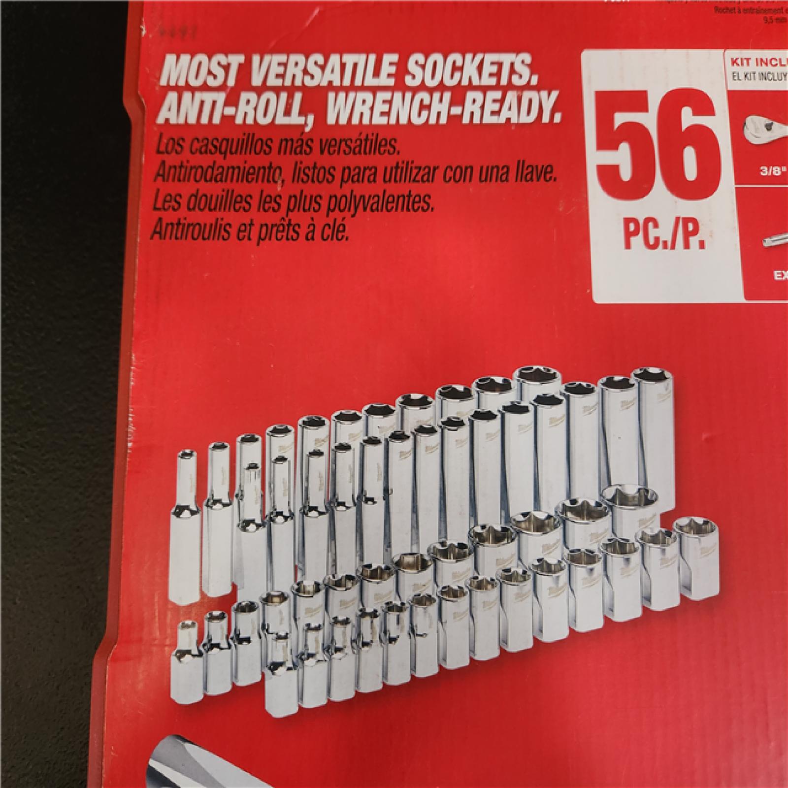 Phoenix NEW Milwaukee 3/8 in. Drive SAE/Metric Ratchet and Socket Mechanics Tool Set (56-Piece) (SEALED)