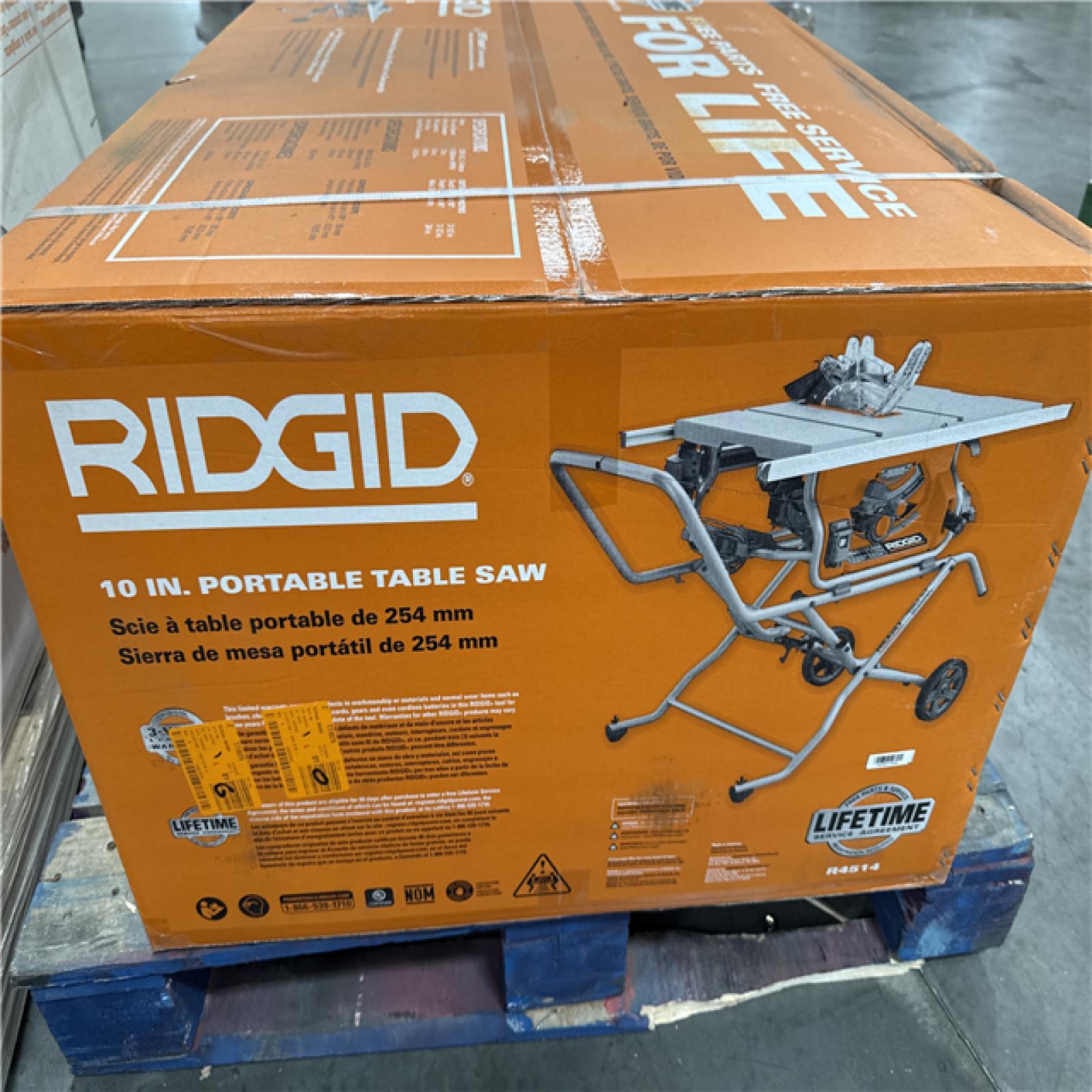 CALIFORNIA NEW Ridgid 10 in. Portable Table Saw